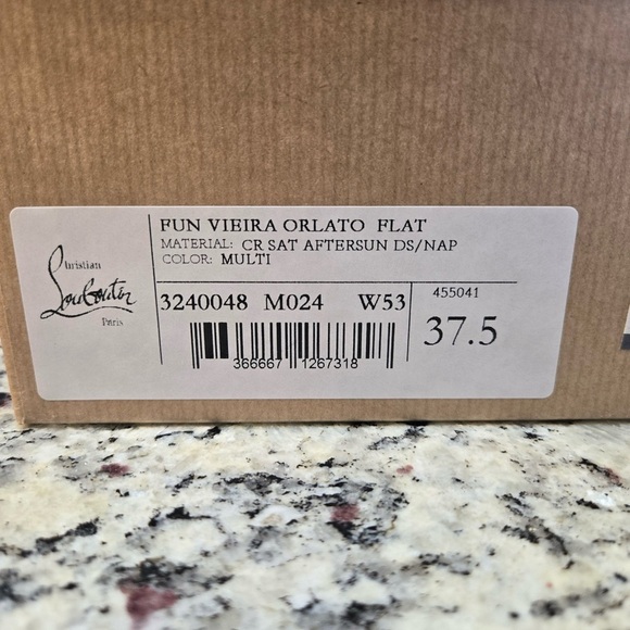 NEW Christian Louboutin Fun Vieira Orlato Flat Sneaker in Orange and Pink 37.5 - Picture 12 of 12